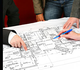 Discussion of a lighting design with clients